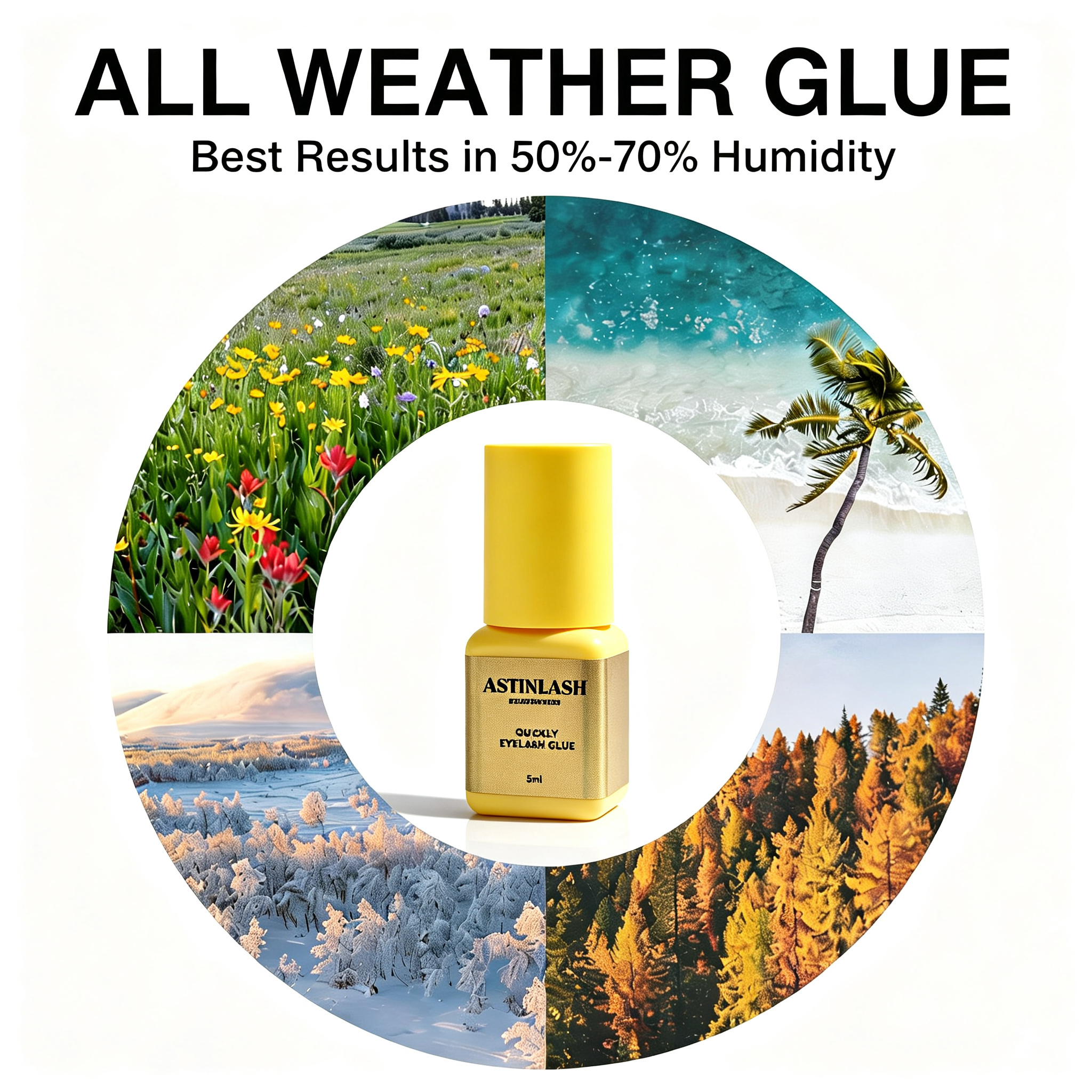 High Humidity Resistant Liquid Lash Extension Glue 5ml Latex Paraben Free Waterproof Long Lasting Grafting Adhesive US Hot Humid
