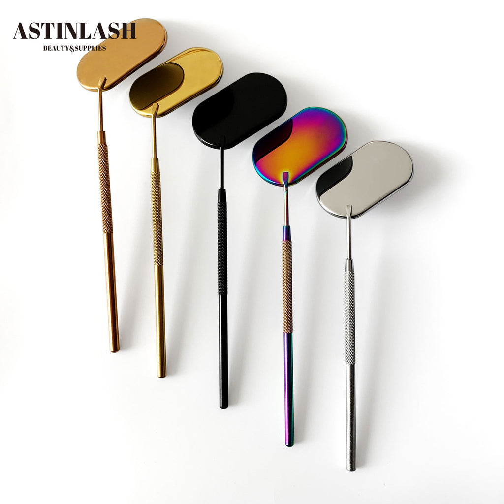 ASTINLASH Stainless Steel Long Handle Magnifying Cosmetic Mirror Multi-Color Eyelash Extension Grafting Tools for Beauty Use